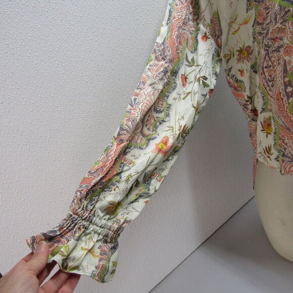 Allsaints Womens Penny Cascade Long Sleeve High-Low Top Size 0 XS Spring Green - Picture 6 of 7